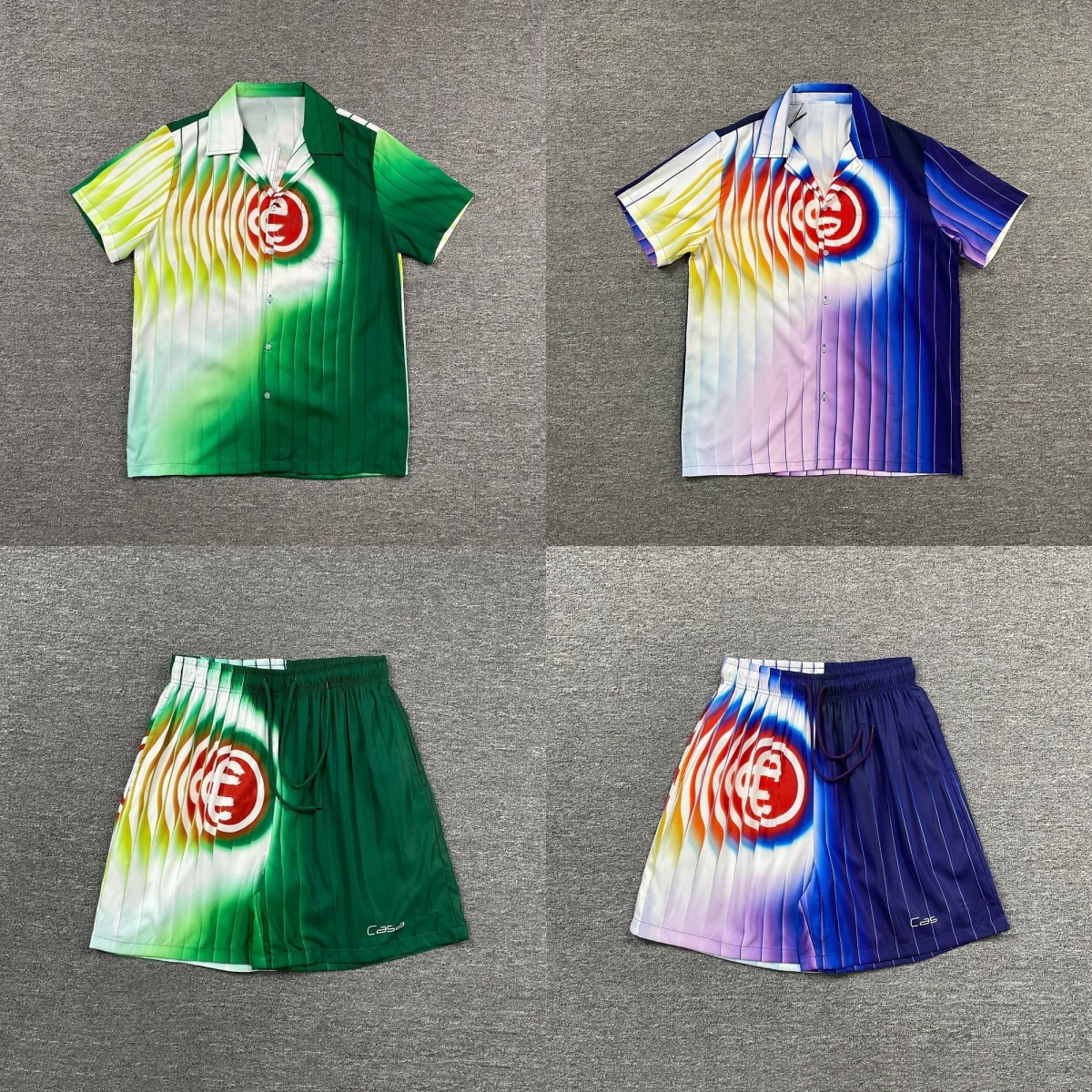 Short sleeved shirt Mens Luxury shirts Fashion Gradation t Shirt silk Set shirts Hawaii Casual Shirts pattern Shirt Short-sleeved shirt Tops Unisex