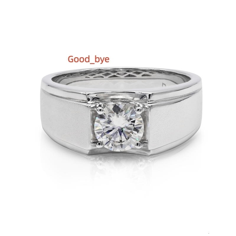 Moissanite Diamond Ring Men 1ct D Color VVS1 Round Cut S925 Sterling Silver Couples Ring