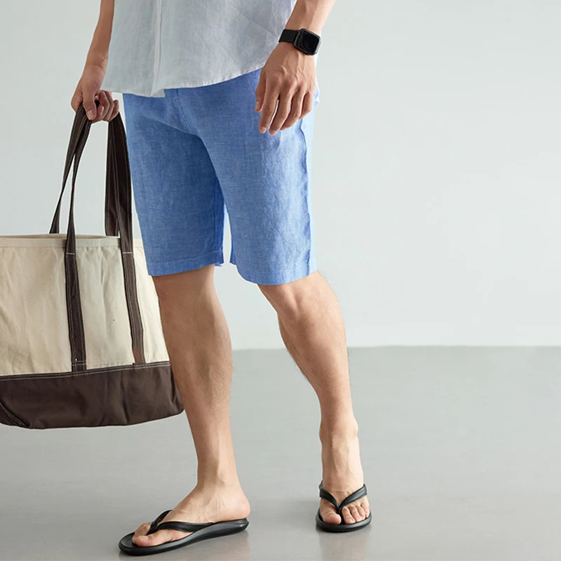 Mens Linen Cotton Shorts Summer Breathable Bottoms Hip Hop Streetwear Male Clothing Beach Casual Fashion Short Pant For Men 260624