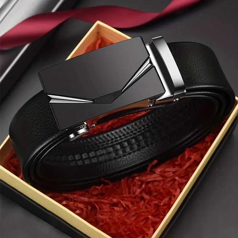 Kopfschichtiger Rindsleder-Herren-Designer-Gürtel Trend Automatischer Metallschnallengürtel Herren Trendiger Herren-High-End-Feeling Täglicher, läss