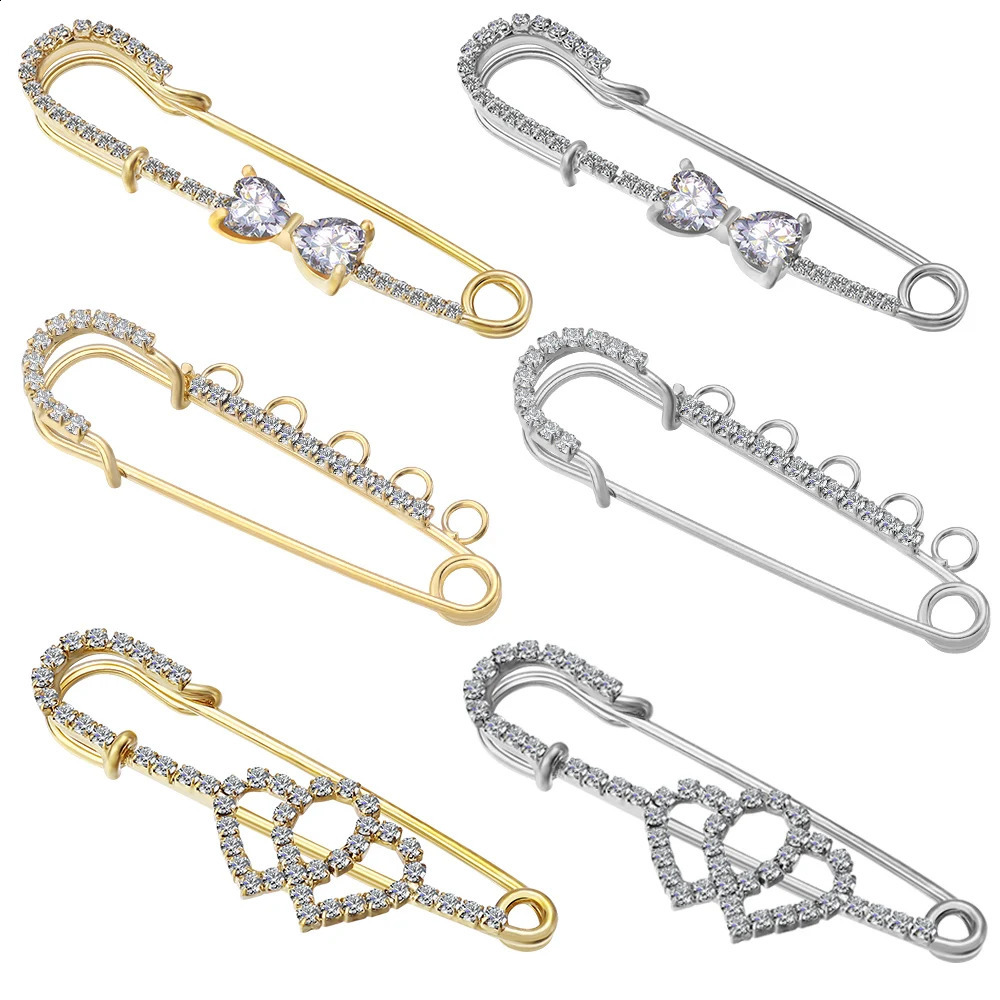 2Pcs Classic Inlaid High-Grade Rhinestone Charm Pin Female Models Long Brooch Delicate Jewelry Hundred Matching Fashion Style 260625