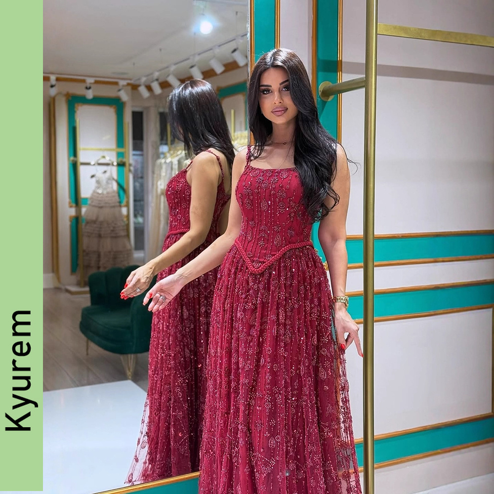 Luxury Wine Arabic Evening Dresses Gowns Designer Style for Women Party Prom Gowns Robe De Soiree Custom Made