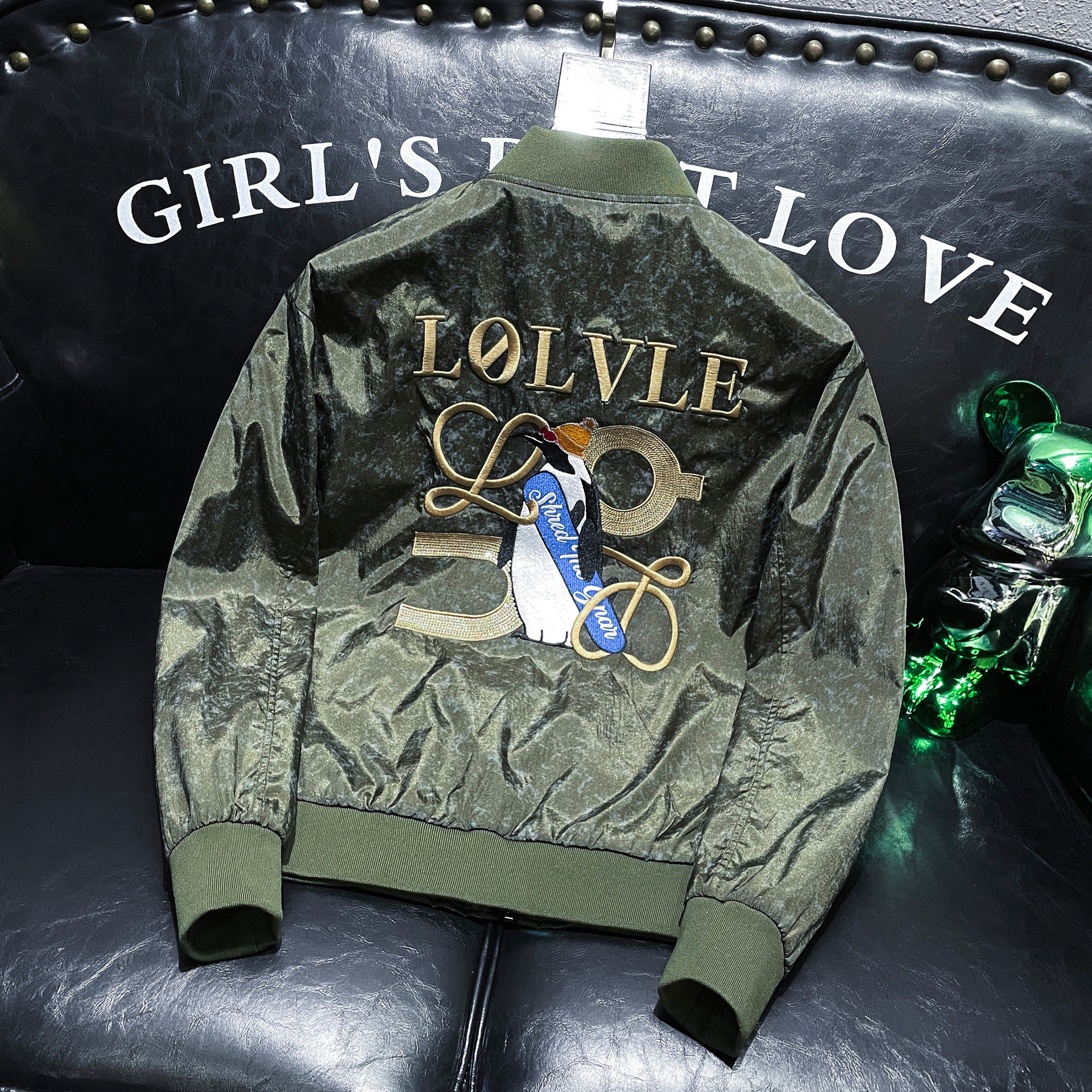 European-Style Men's High-End Embroidered Short Casual Jacket, Trendy Slim-Fit Autumn New Baseball Jacket For Men