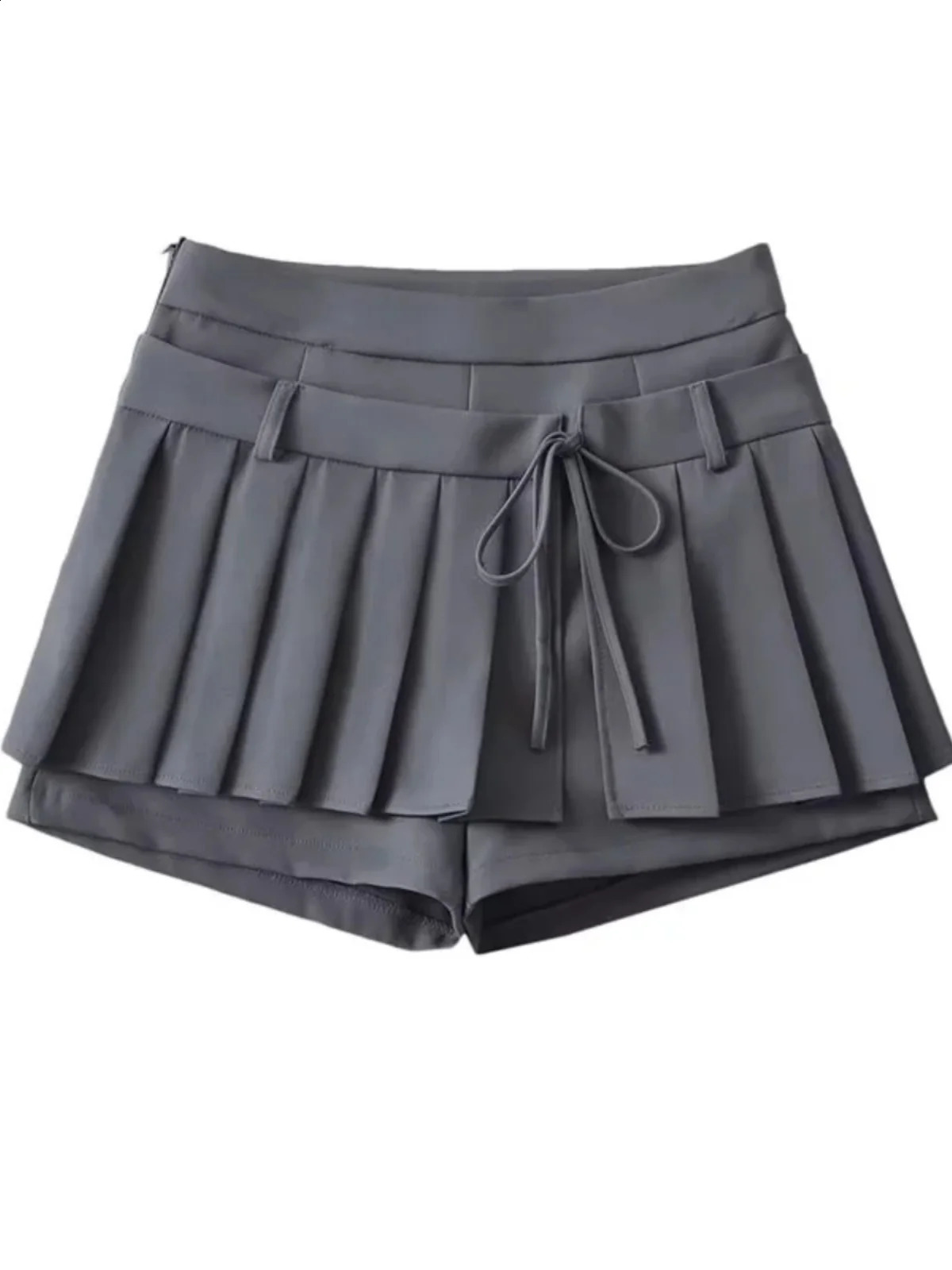 Trendy Bow-Tied A-Line Skirt Womens Faionable Versatile High Waist Pleated ort Skirt Low Waist n Autumn 260624