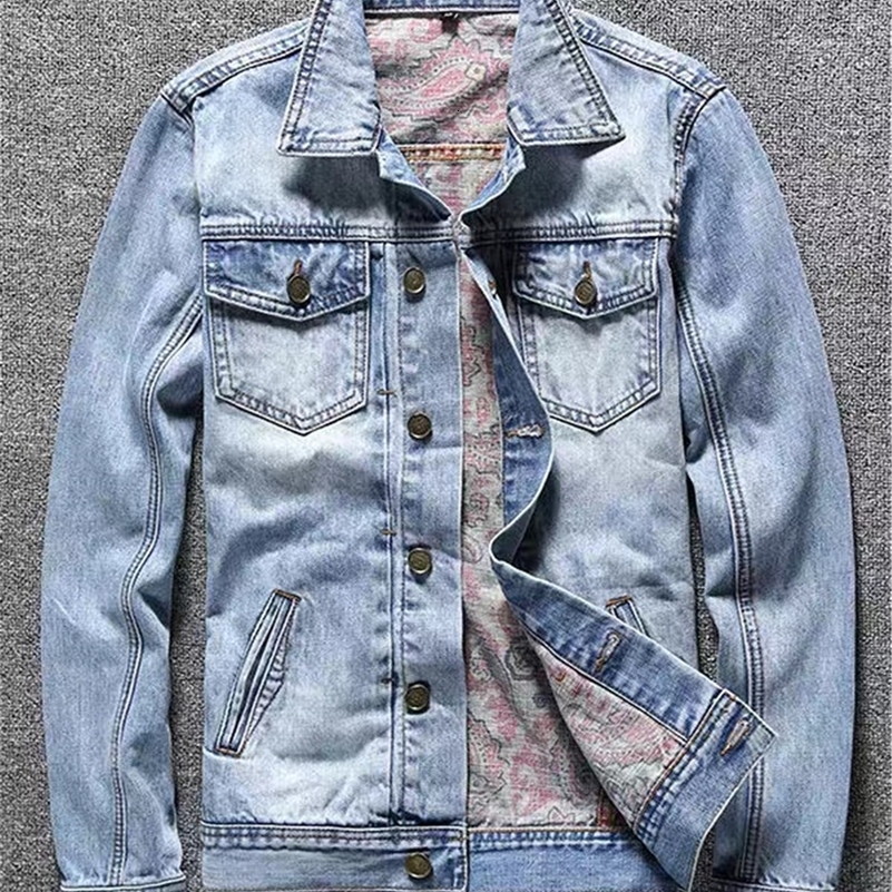 Retro Washed Denim Jacket Mens Slim Fit Trendy Jacket Light Color Spring Autumn Style Youthful Long Sleeve Casual Shirt 260615