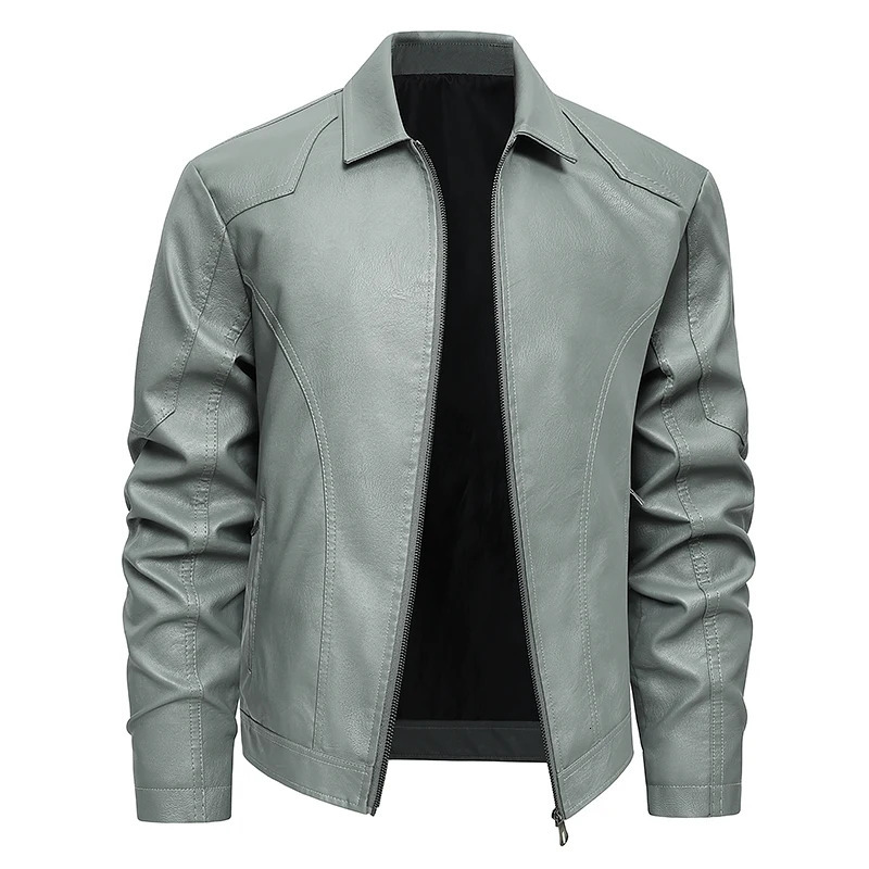 Spring Autumn Turn Down Collar Jackets Leather Coats Men Solid Moto Biker Outwear Slim Fit Casual Leather Jacket Plus Size M-8XL 260624