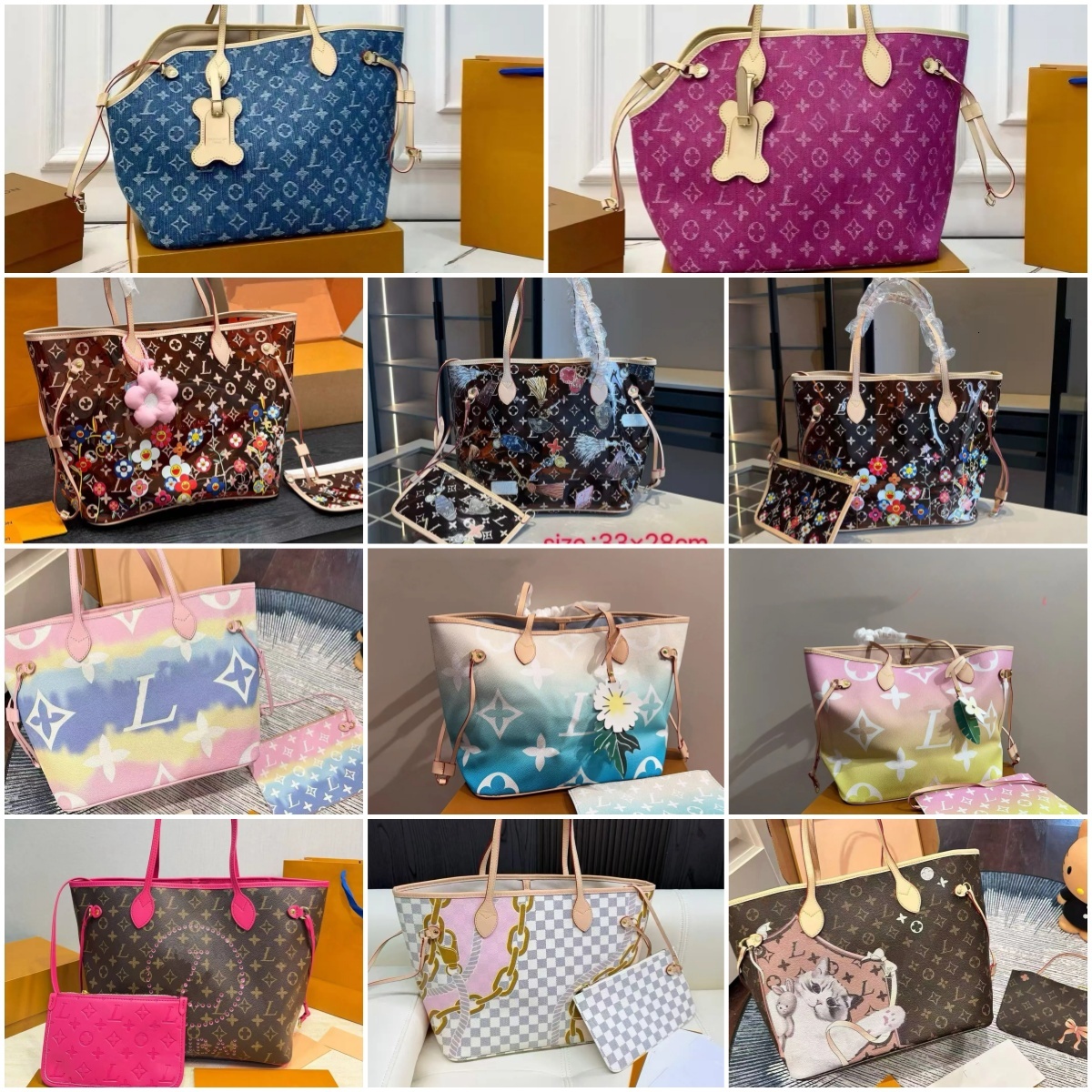 Designer neverfulltotes tote women's luxury handbag made of cowhide 2026 new summer shopping travel bag Luxury Bag fashionable items 10A