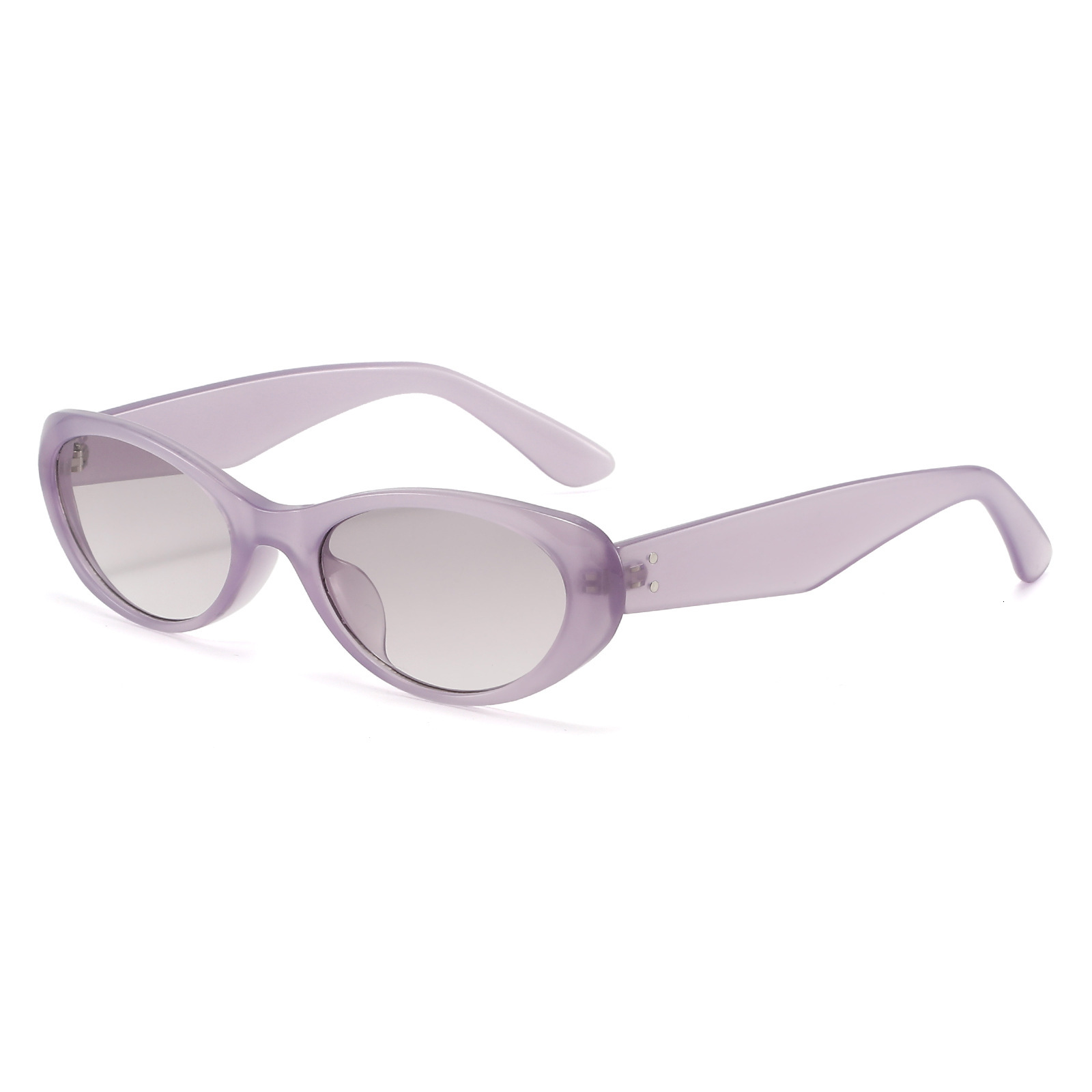 Korean-Style Millennium-Era Purple Oval Sunglasses, Retro Cat-Eye Sunglasses For Women, High-End Stylish Travel Sun Protection Glasses