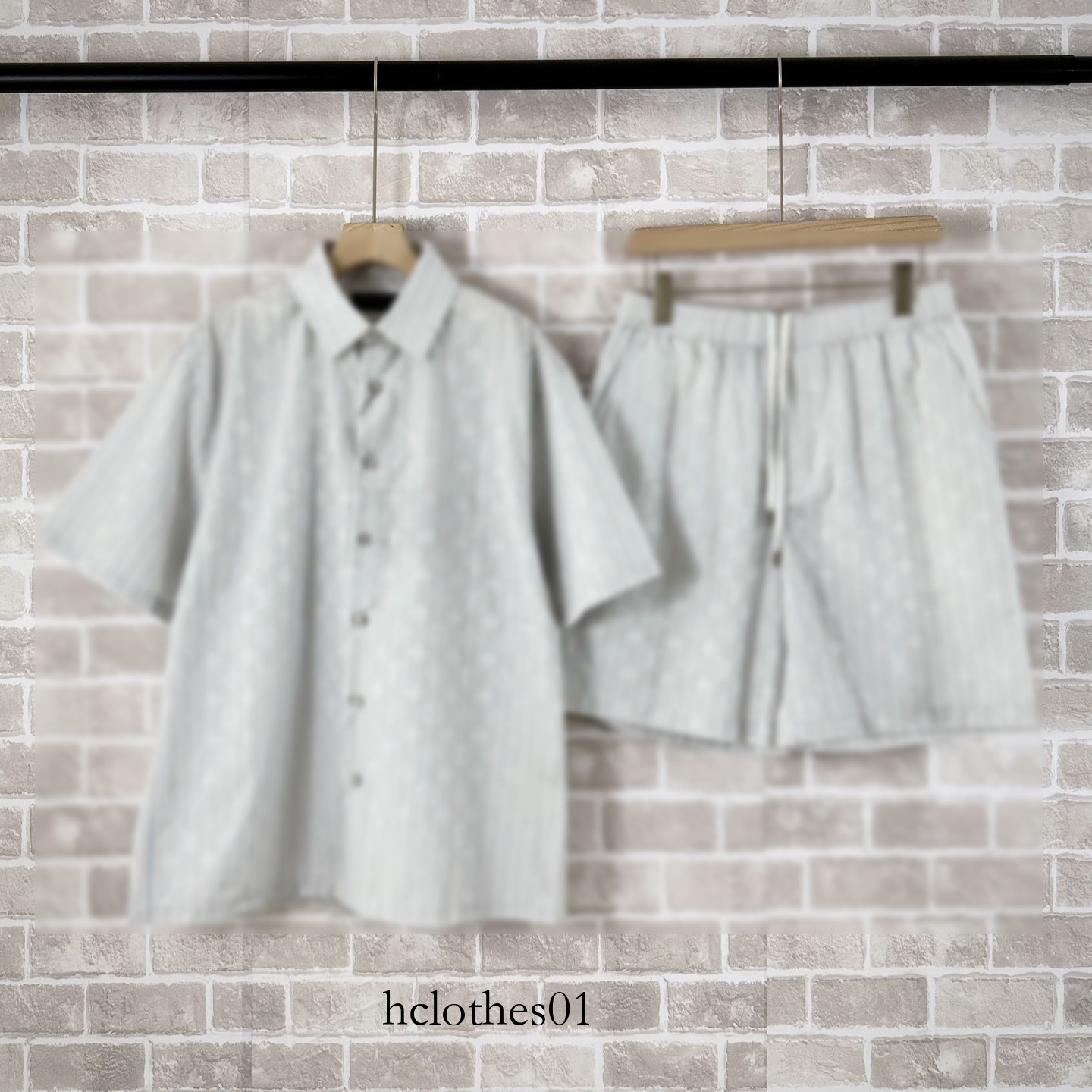 Luxury Designer Shirt Set 26 new models with full-print letter jacquard, loose-fitting, versatile, fashionable short-sleeve shirt set
