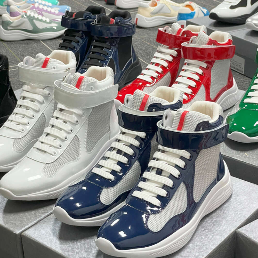 Big Size EU49 Men Boots America Cup Sneakers Designer Boot High Top Casual Shoes Patent Leather Women Booties Mesh Runner Trainers Outdoor Traini-image-917160462
