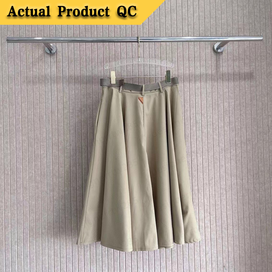 Designer Clothing Women Skirt Water Resistant Nylon A Line Skirts Luxury Belted Metal Buckle Long Skirts Autumn Casual Outfits Jupe Traje-image-1112110379