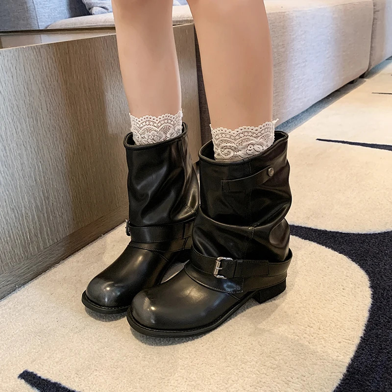 2026 Fashion British Style Womens Boots High Quality Square Pu Boots Outdoor Comfortable Shopping Womens Chelsea Boots 260624