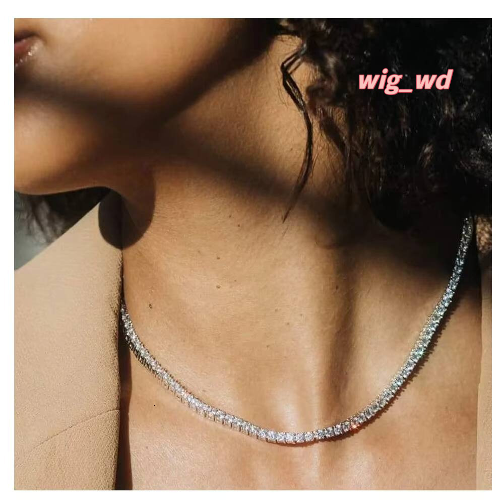 Custom Iced Out Graduated Moissanite VVS D Tennis Necklace For Women 10K 14K Gold Black Rhodium 925 Sterling Silver Jewelry Link