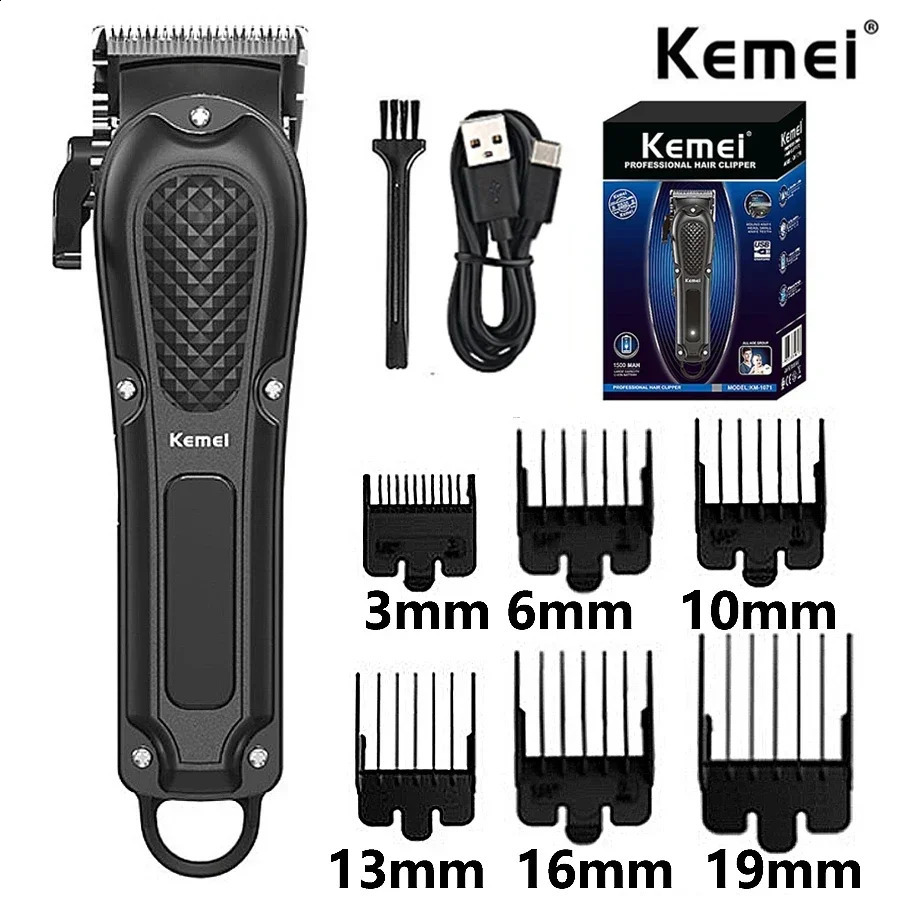 Kemei KM1071 Electric Hair Clipper UBS Rechargeable Cordless Beard Trimmer Men Powerful Trimming Tool 260625