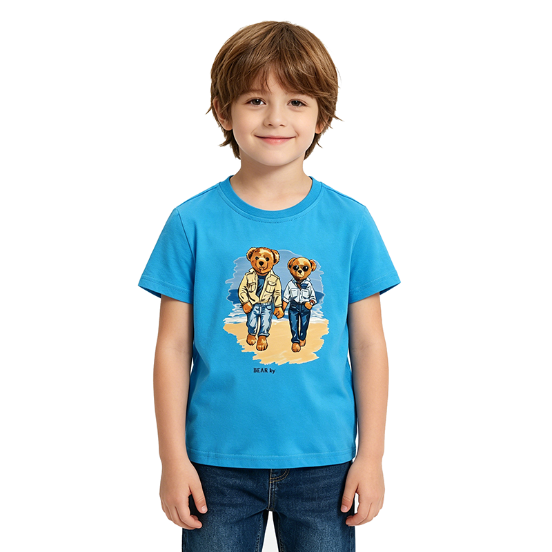 Kids Solid Short Sleeve T Shirt Pure Cotton Crew Neck tshirt Casual Summer Basic Tees Soft Skin Friendly fashion boys girls tops Size 80 To 150