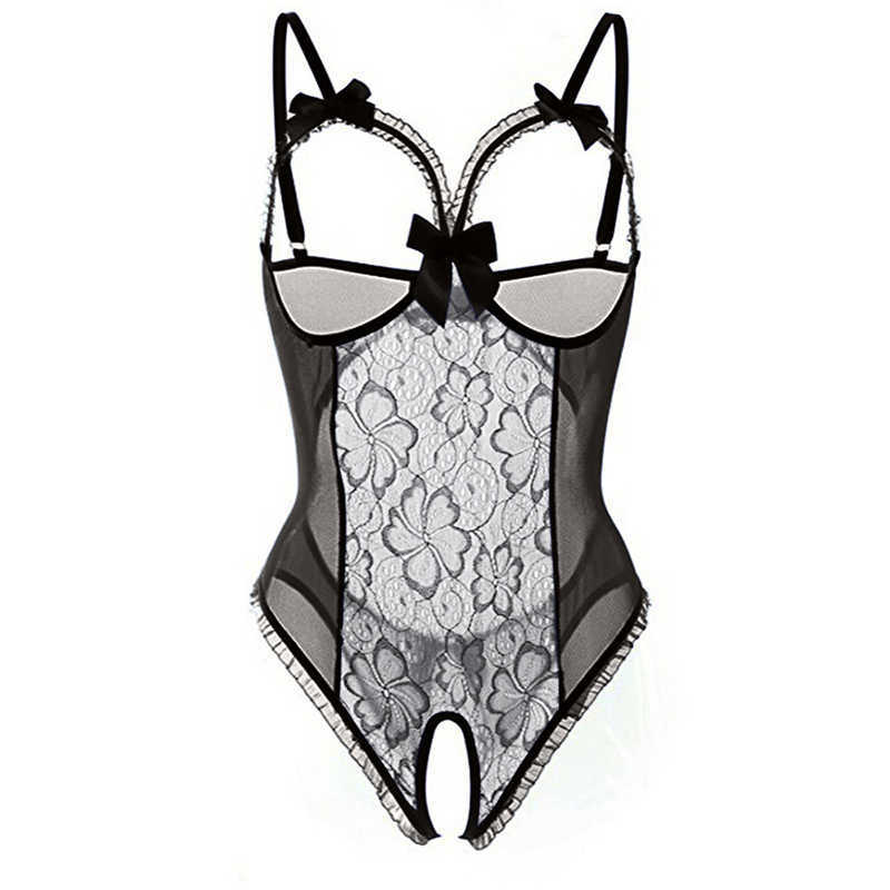 Teddy New Doll Transparent Crotchless Porn Open Bra Sexy Lingerie Women Erotic Backless Lace Bodysuit Sex Underwear Costumes D260625
