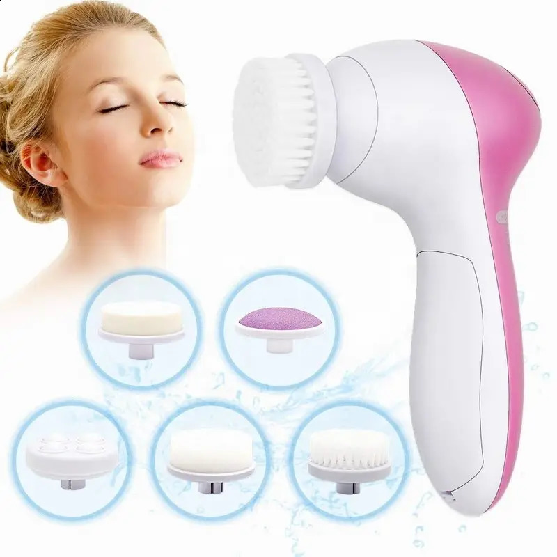 Electric Facial Cleaner 5 IN 1 Face Cleansing Brush Wash Machine Spa Skin Care Massager Blackhead Cleaning Cleanser Tools 260625