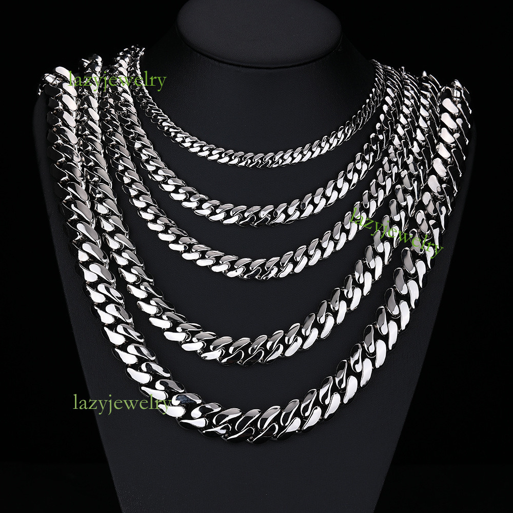 Designer custom 8mm 10mm 12mm 15mm hip-hop Cuban chain full diamond VVS Moissanite box buckle necklace bracelet for men and women all fashion access