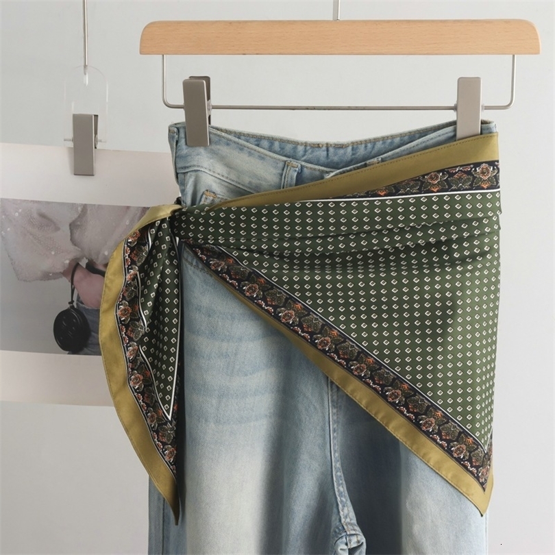 HighEnd Retro TieDye Triangular Binder Headcloth Womens Spring and Summer Niche Fashion AllMatching Scarf Jeans Belt w260623