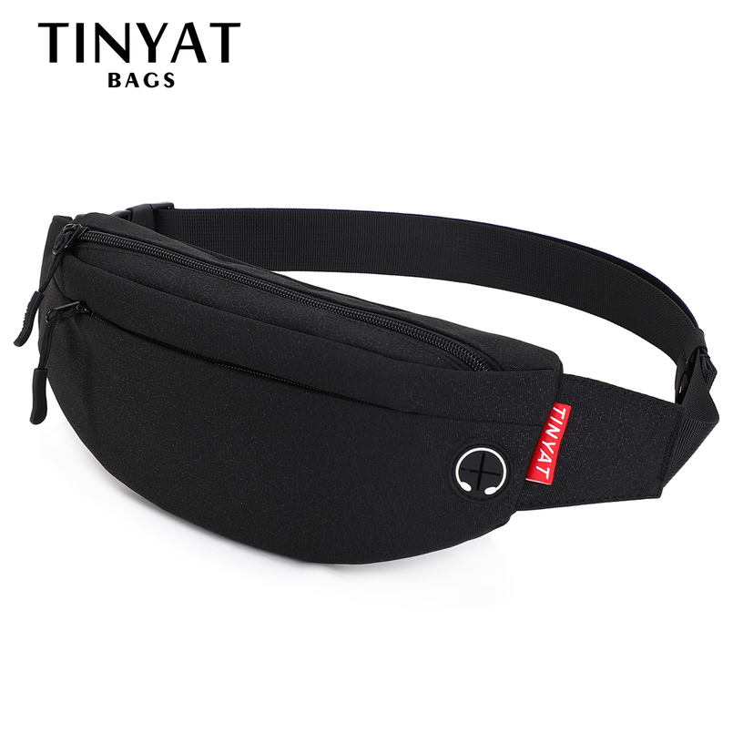 TINYAT Men Waist Bag Pack Purse Casual Large Phone Belt Pouch Womens Travel Fanny Banana Hip Pockets 260624