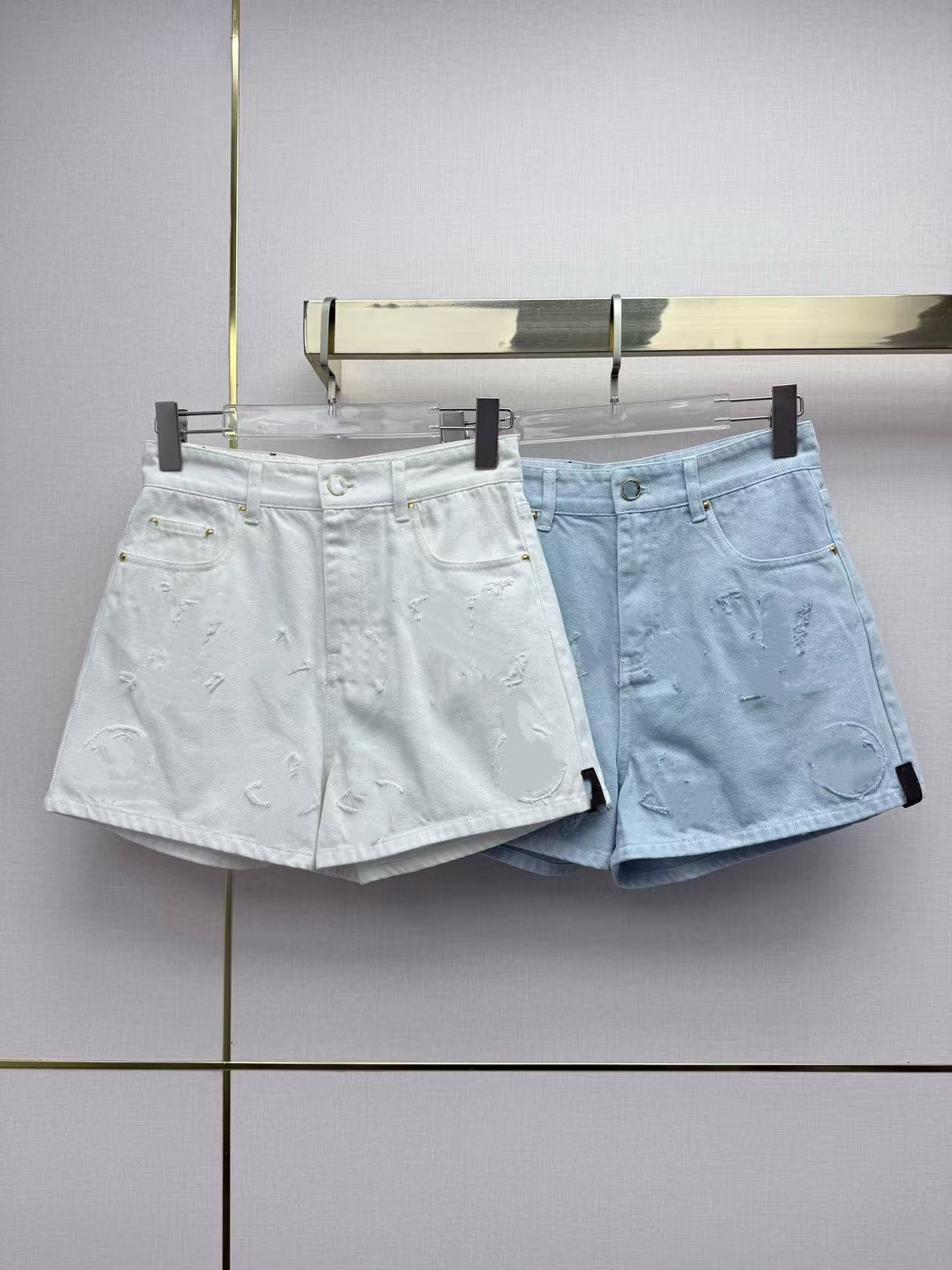 L Fashion Casual Versatile High-end Jacquard Rolled-Up Letter Shorts-image-1112083197