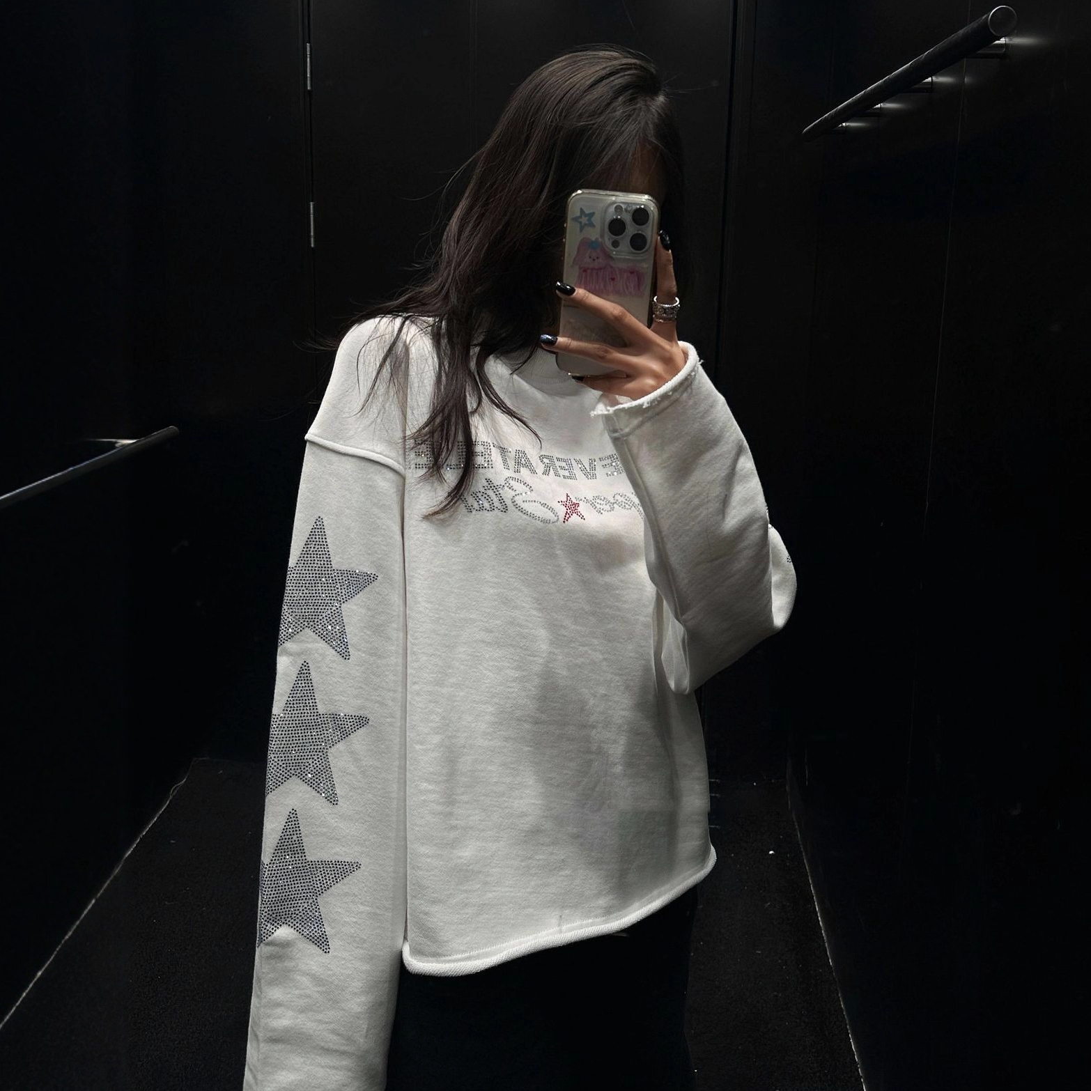 Felpa da donna a maniche lunghe da donna retrò stella diamante coppia allentata top oversize per uomo donna quotidiano primavera autunno abiti coord