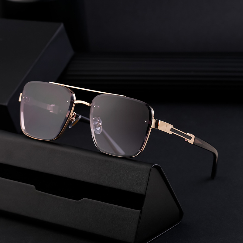 New European and American Fashion Square Frame Sunglasses for Men Double Beam Driving Sunglasses Men s Cross Border Wholesale Sunglasses
