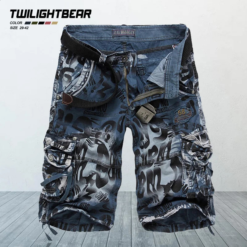 Summer Camouflage Mens Cargo Shorts Pure Cotton Half Pants Multipocket Casual Men Clothing Beach Shors 3842 A2F2292 260625
