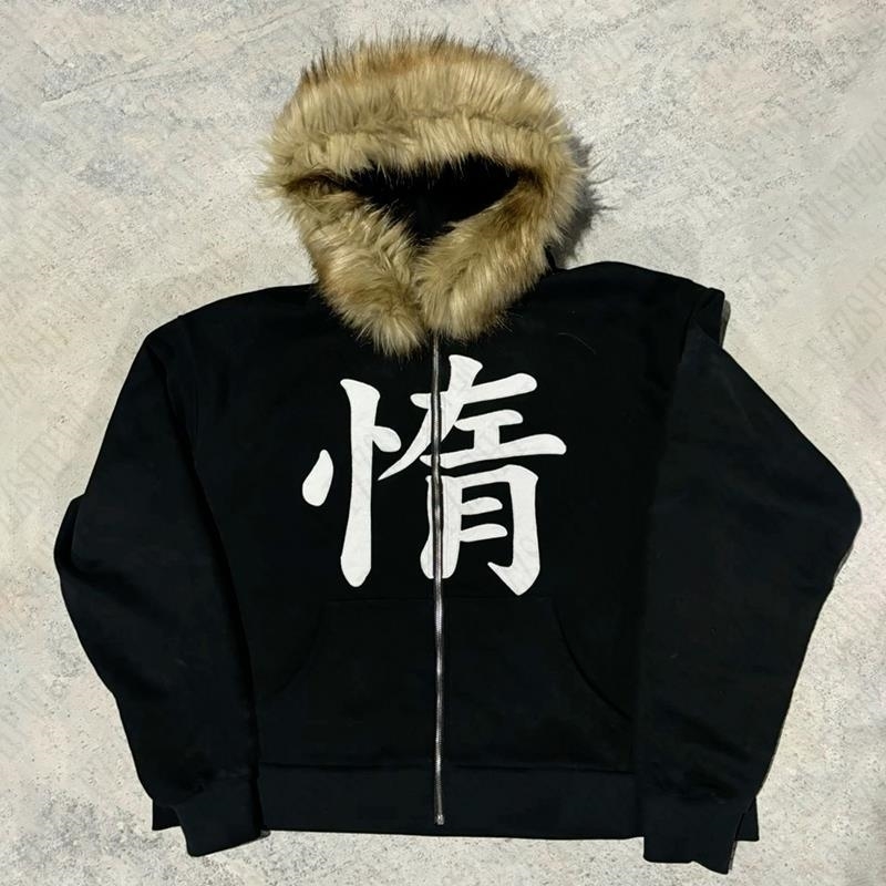 Grunge Goth Y2K Zip up hoodie Harajuku Letter Print Streetwear Punk Zipper Hoodie sweatshirt Retro Oversized Hip Hop Jacket EMO 260624