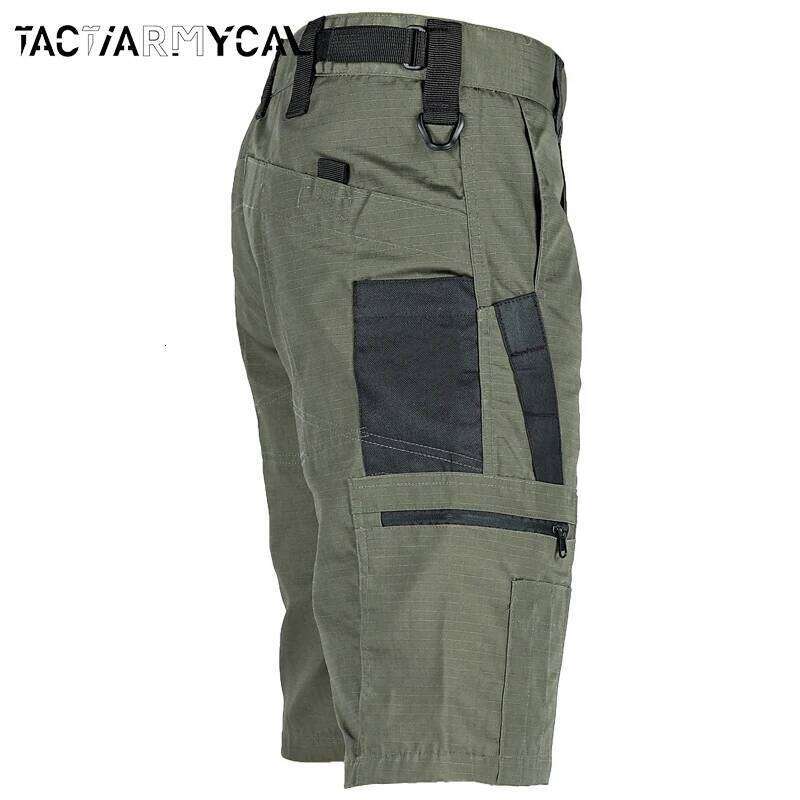 Summer Tactical Men Quick Dry Cargo Shorts Multi-Pocket Wear-Resistant Waterproof Short Trousers Outdoor Hiking Fishing 26Y0625