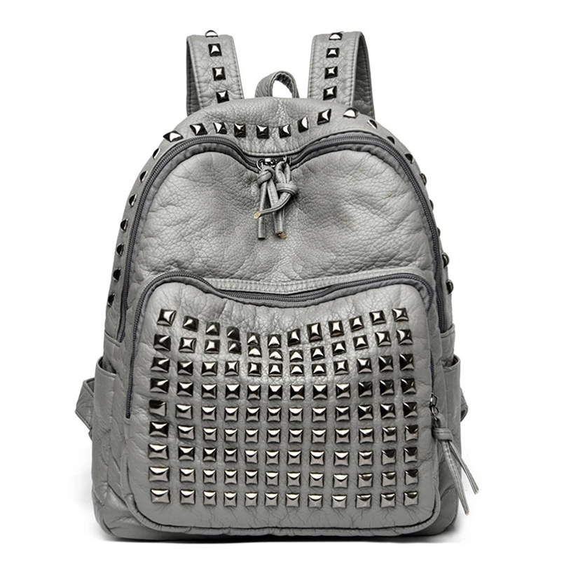 Fashion Rivet Soft Leather Women Backpacks er Large Capacity Girls School Bag y Female Bagpack Travel Bags Sac A Main 260624