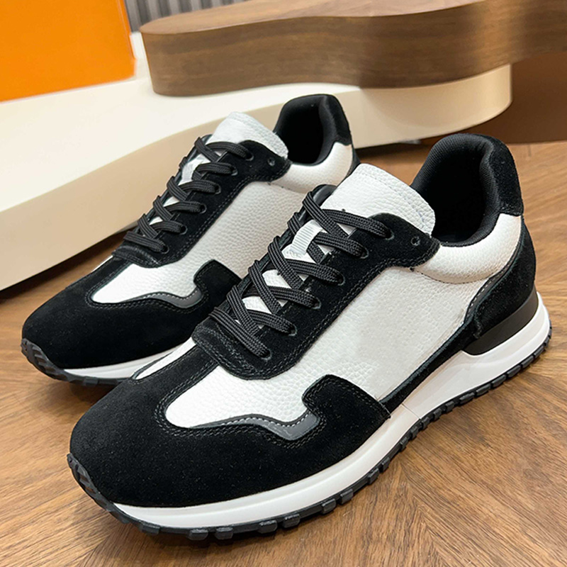 Luxury designer mens casual running shoes with fashionable texture cowhide suede upper floral rubber outsole mans spring summer outdoor casual sport