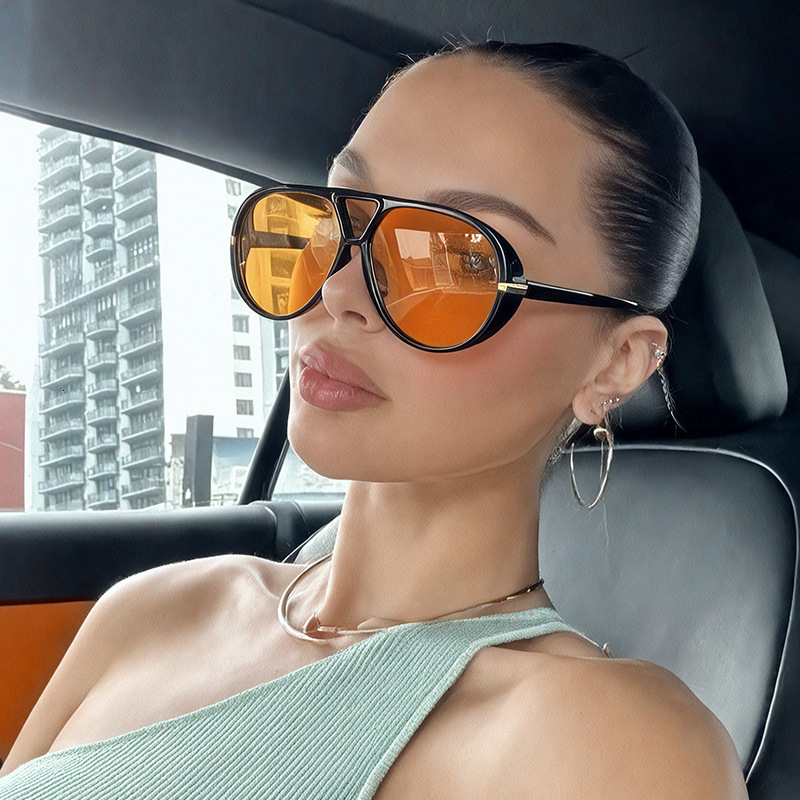 Designer Sunglasses Luxury Frame Pilot Sunglasses New European And Outdoor Sunglasses American Ins Style Sunglasses Personalized Fashion High End Su