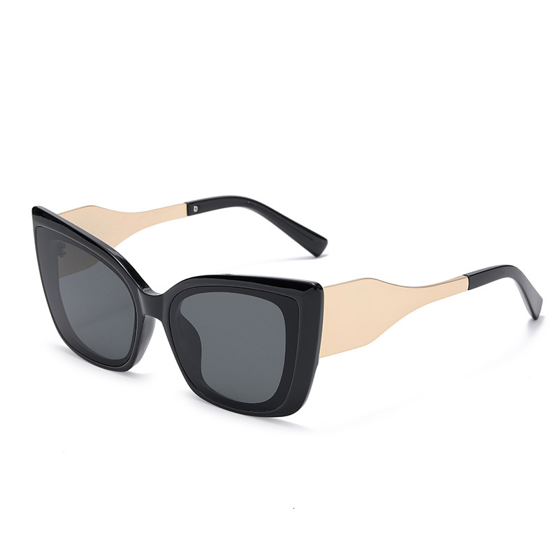 20 New European And American Fashion Large Frame Cat Eye Women, High-End Outdoor Street Style Sun Protection Sunglasses For Men,