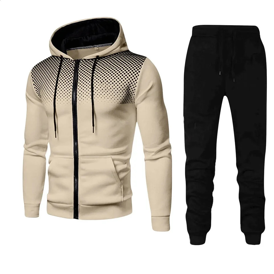 s Mens Tracksuit Casual Jogging Suit Outdoor Set Zipper Hoodies Black Sweatpant 2pcs Spring Fashion Streetwear 260622