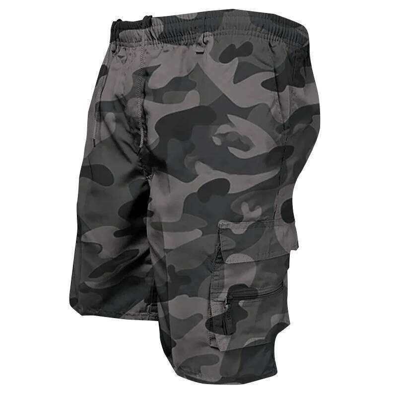 Summer Camouflage Cargo Multi-pocket Solid Color Casual Shorts Loose Breathable Beach Five Male Jogging Sport Pants 26Y0625