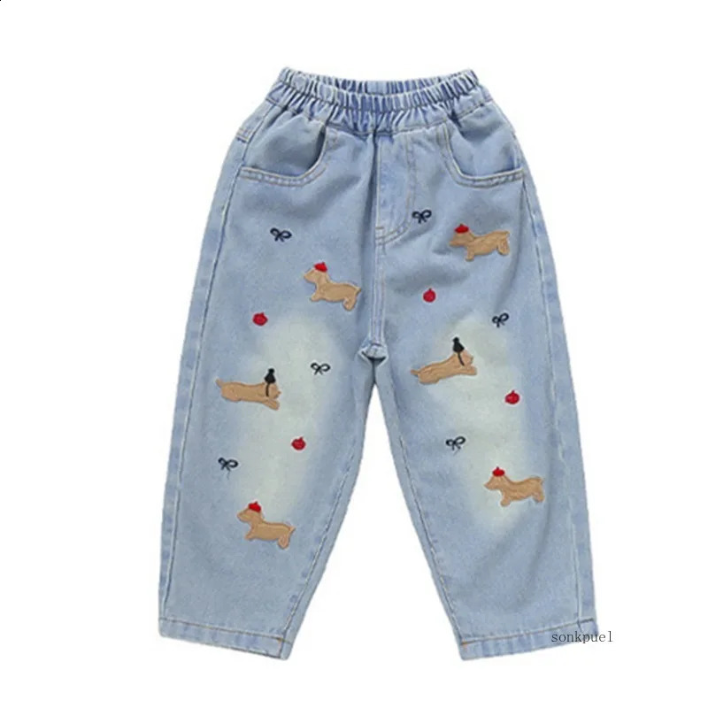 Fashion Kids Jeans Butterfly Embroidery Pants Baby Girls Clothes for Boys Pants Children Jeans260625