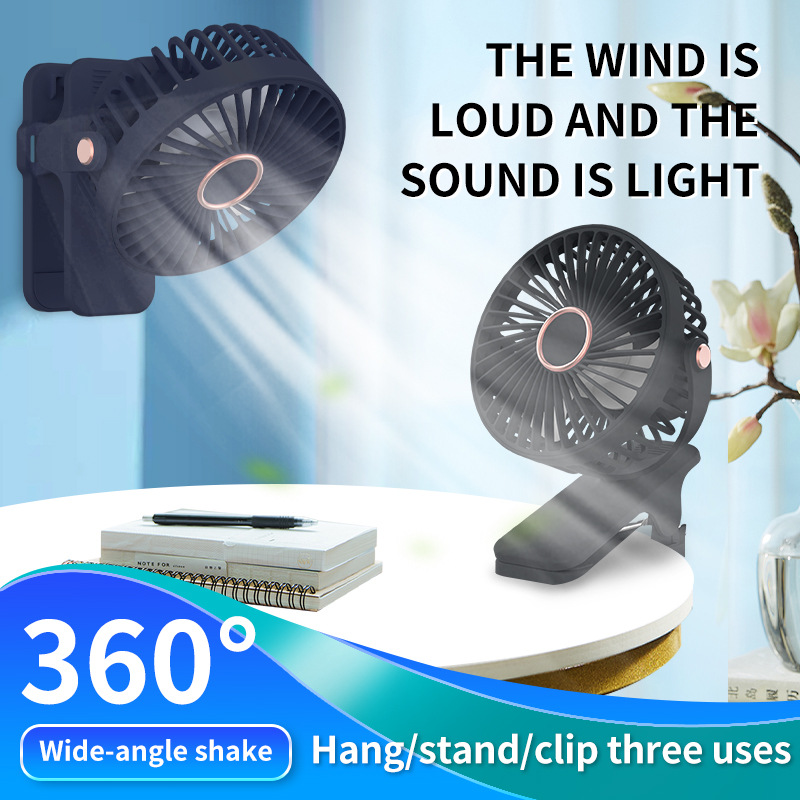 3 Use Clip Fan 720 Adjustable Angle USB Silent Stroller Desk Cooling Fan-image-1112113036