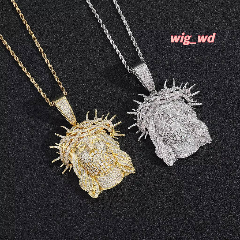Bes New European And American Human Head Spiky Copper Moissanite Personality Retro Men's Hip Hop Pendant Accessories