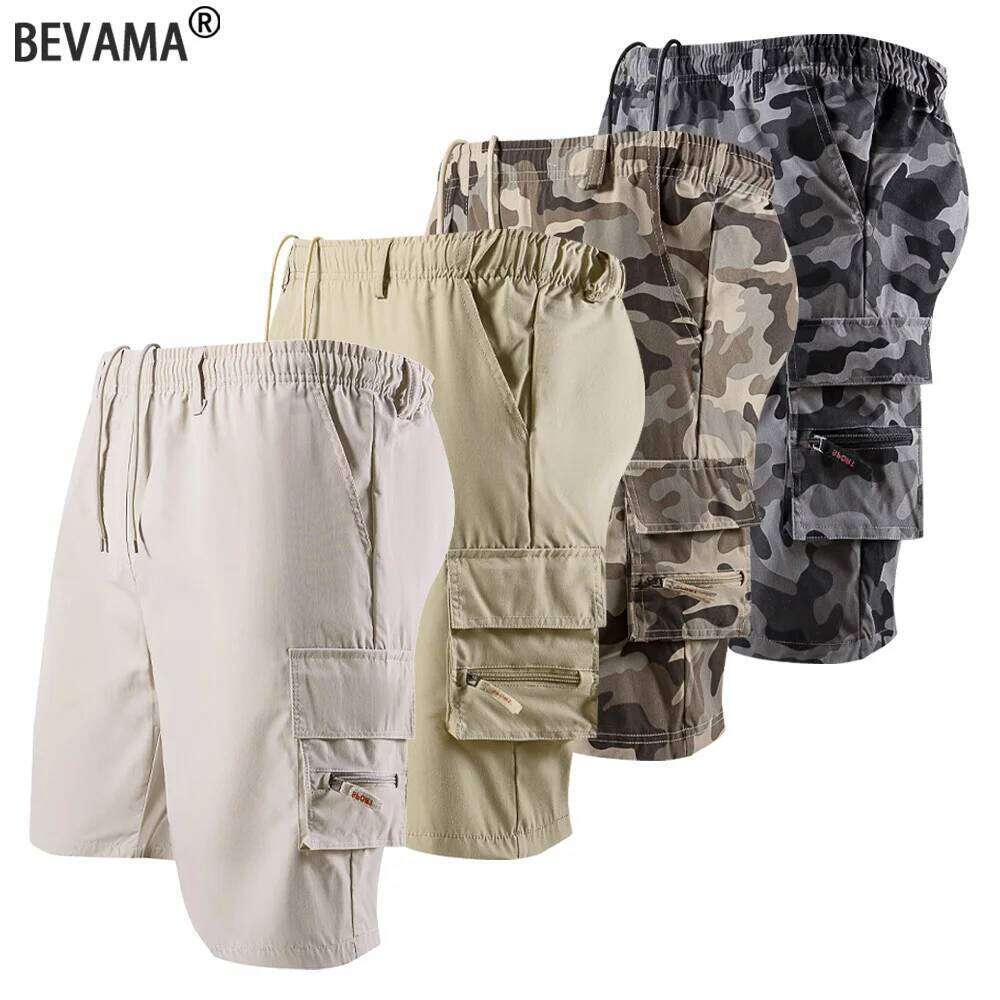 Summer Men Cargo Loose Solid Color Casual Pant Fashion Pocket Shorts Male Camouflage Jogging Sports Pants 26Y0625