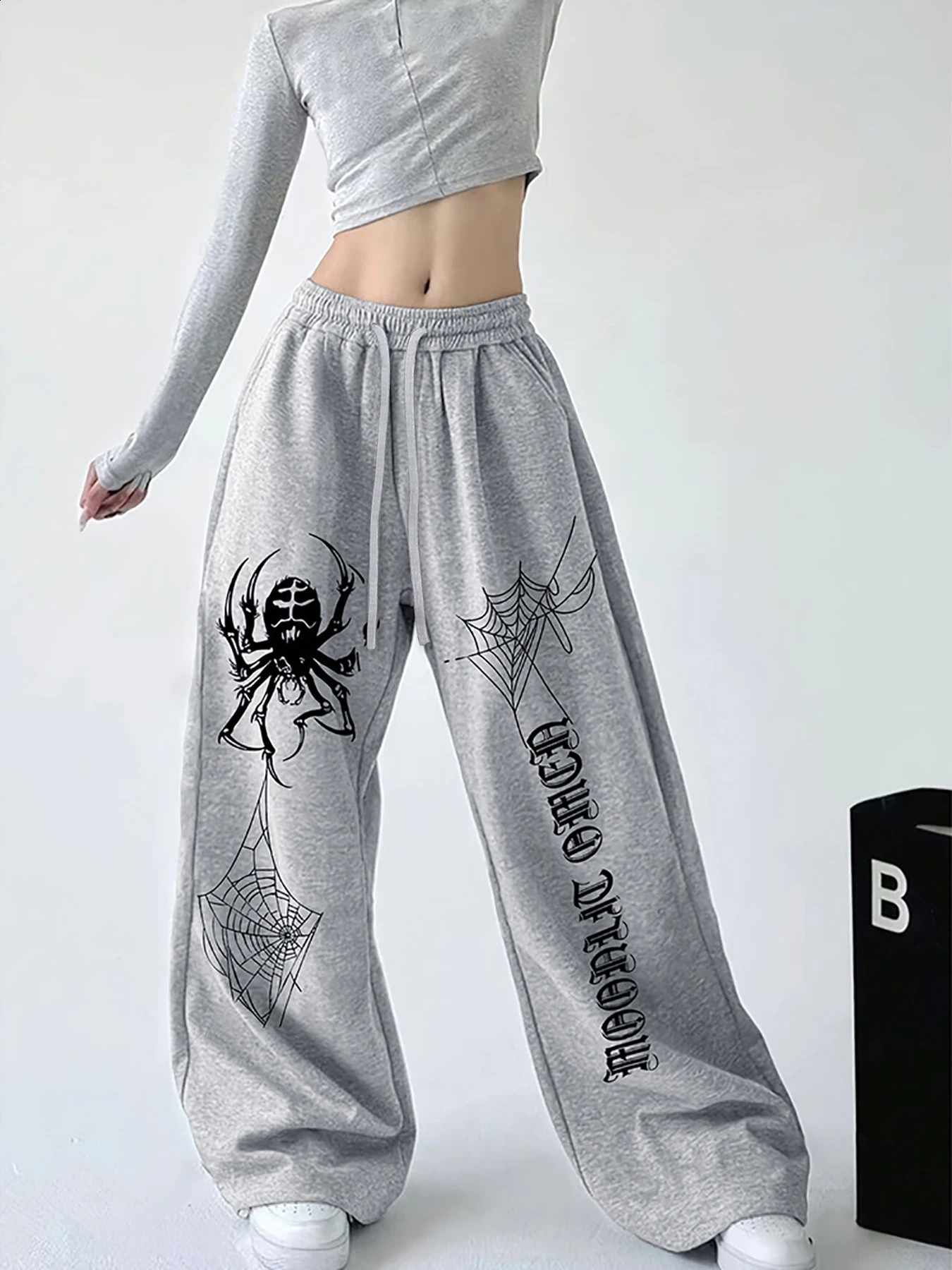 Womens Style Printed Sporty Sweatpants Loose High Street Long Pants Casual Fashion Joggers for Daily Wear 260623