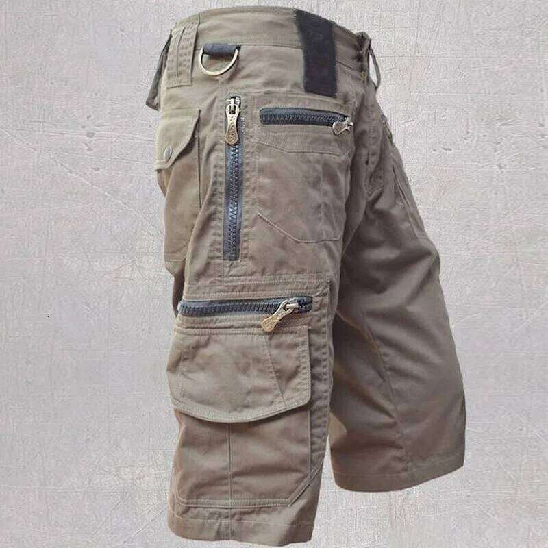 New Men's Tactical With Multi Pockets, Casual Durable Waterproof Cargo Shorts For Outdoor Hiking Trekking 26Y0625