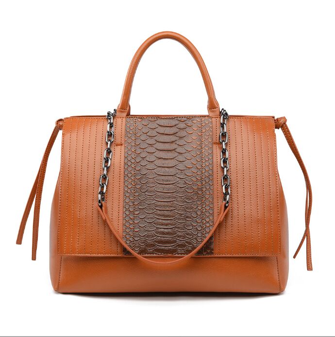 Evening Bags For Womens handbag luxury Simple crocodile leather handbags Chain Women's shoulder bag black big Totes