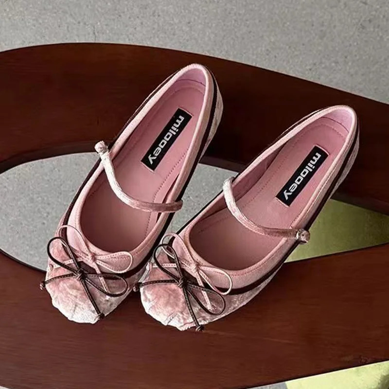 Bow Womens Flats Mary Jane Shoes Elegant Shallow Sandals 2026 Summer Loafers Shoes Comfort Dress Walking Mujer Sandalias 260624