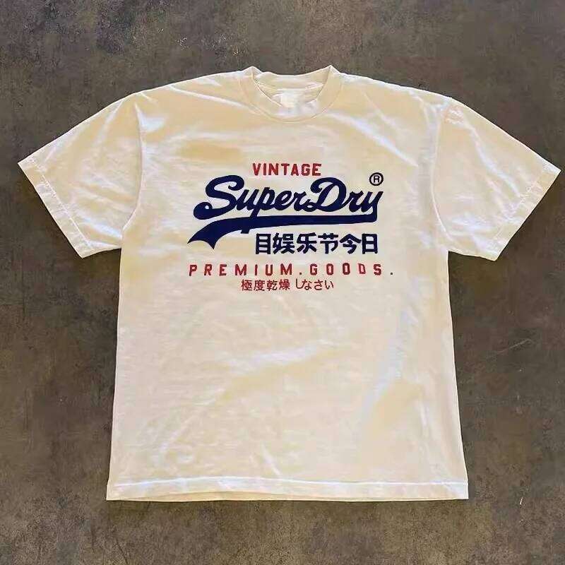 Camiseta con gráfico de logotipo japonés de estilo Retro para hombre, ropa de calle 100% de algodón de gran tamaño, color blanco, 2026 nuevo 26Y0625