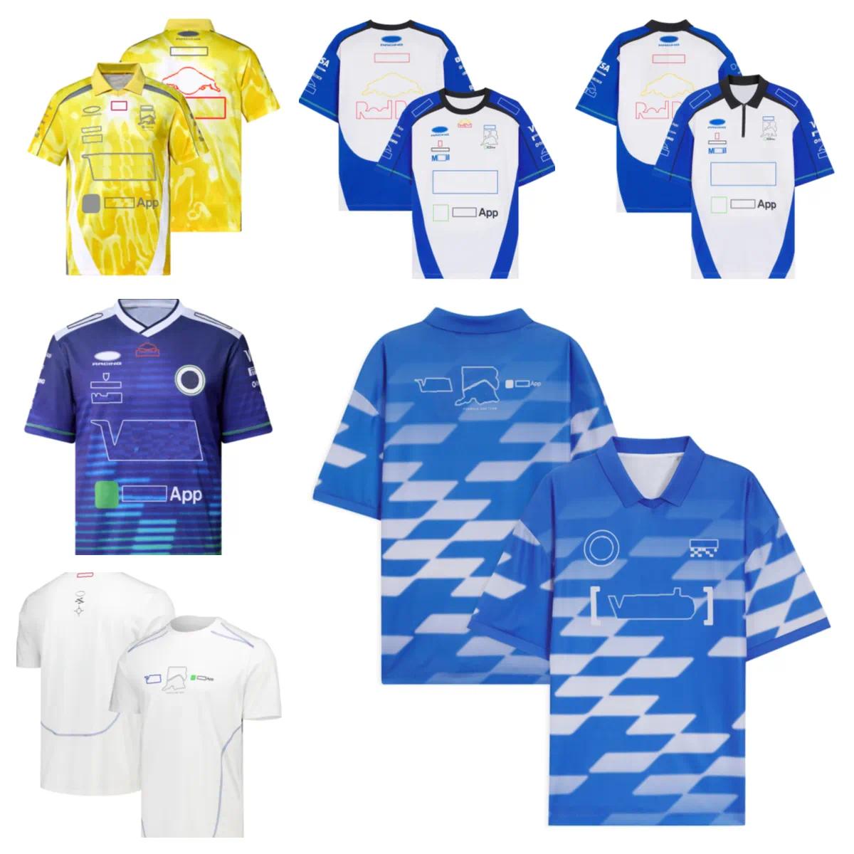 Camiseta de competición de carreras de F1 - Polo de carreras de Fórmula Uno - Camisa de manga corta con logotipo de la marca - Camisa deportiva de c