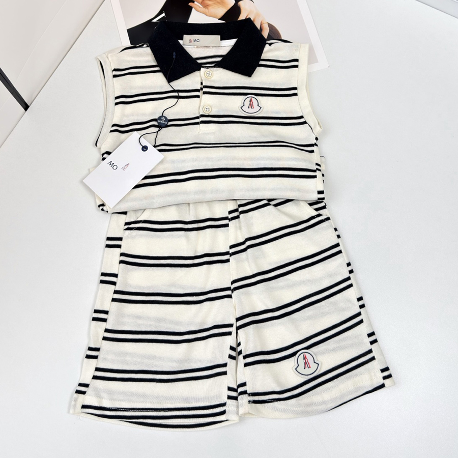 Designer Kids Boys Summer Outfit Toddler Striped Sleeveless Top Matching Shorts 2 Pieces Child Boy Daily Clothes Size 90CM-150CM 20260627
