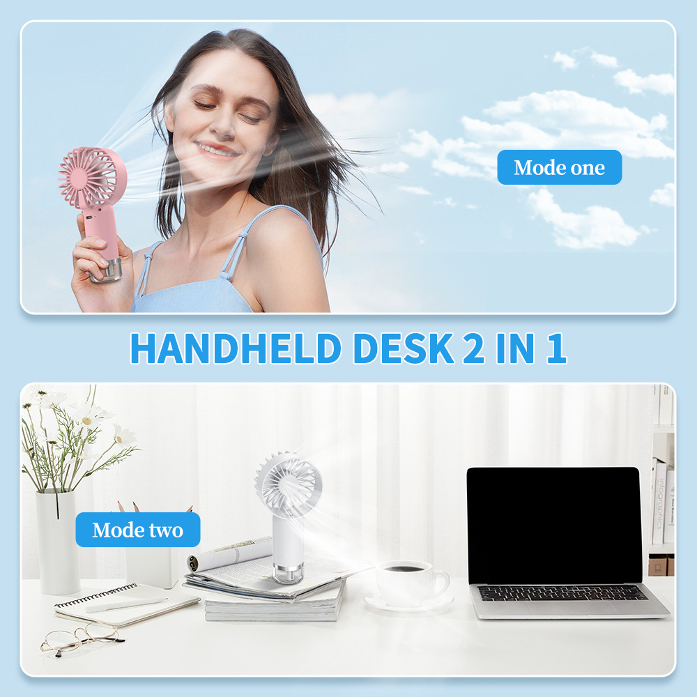 3 Speed Mist Hand Fan USB Recharge Humidify Mini Desktop Portable Cooling Fan-image-1112119046