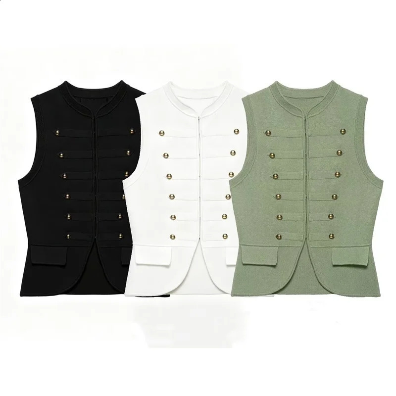 rope knot decorative knit vest casual and versatile elegant and graceful 260624BJ