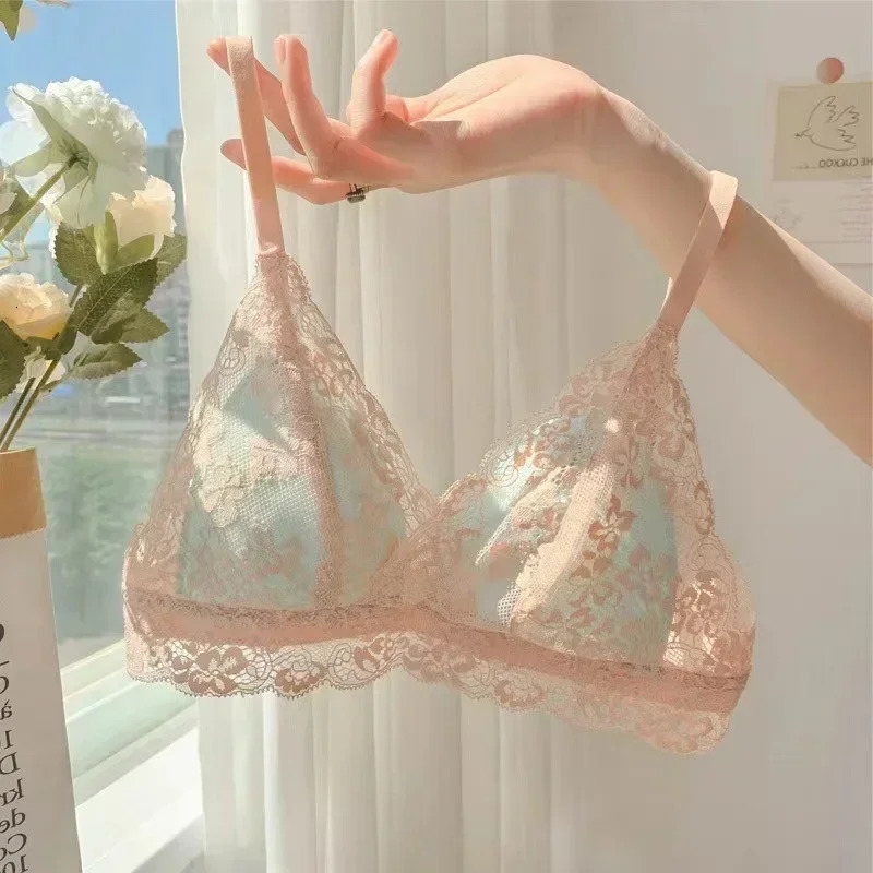 Japanesestyle Pure Sensual Lacetrimmed Lingerie for Women A Thin and Sexy Summer Bra Without Underwire 260624